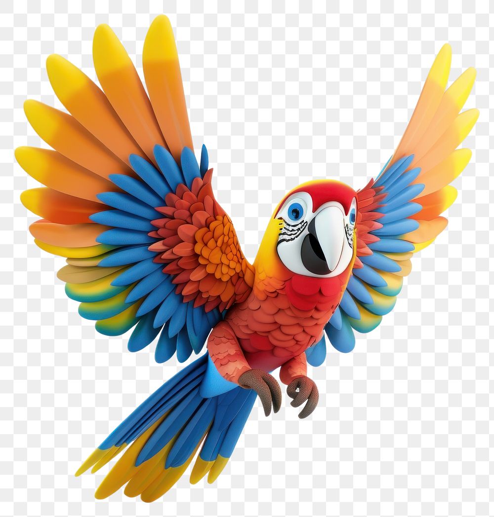 PNG Colorful parrot illustration flying