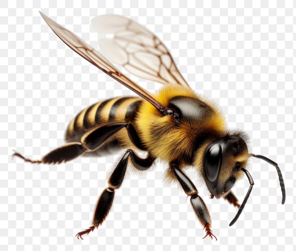 PNG  Detailed bee illustration on white