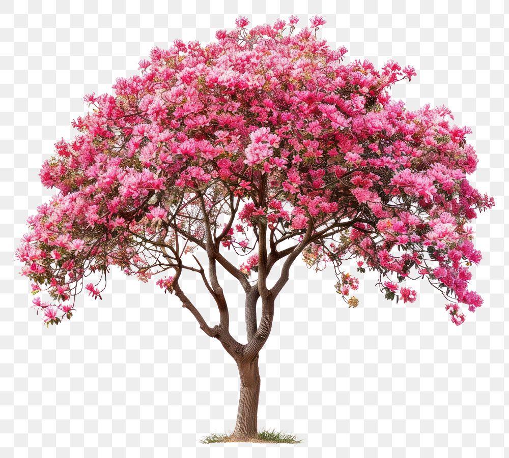 PNG  Vibrant blooming pink tree