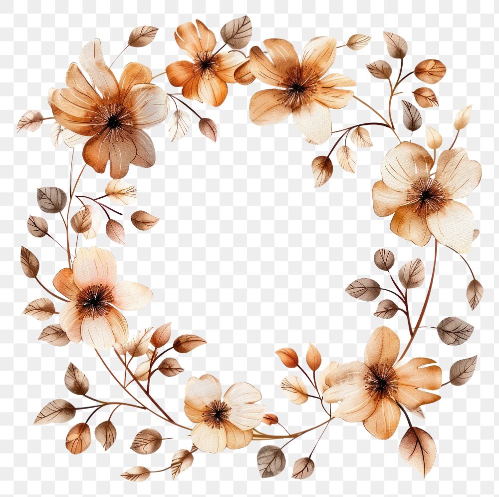 PNG  Elegant floral wreath illustration