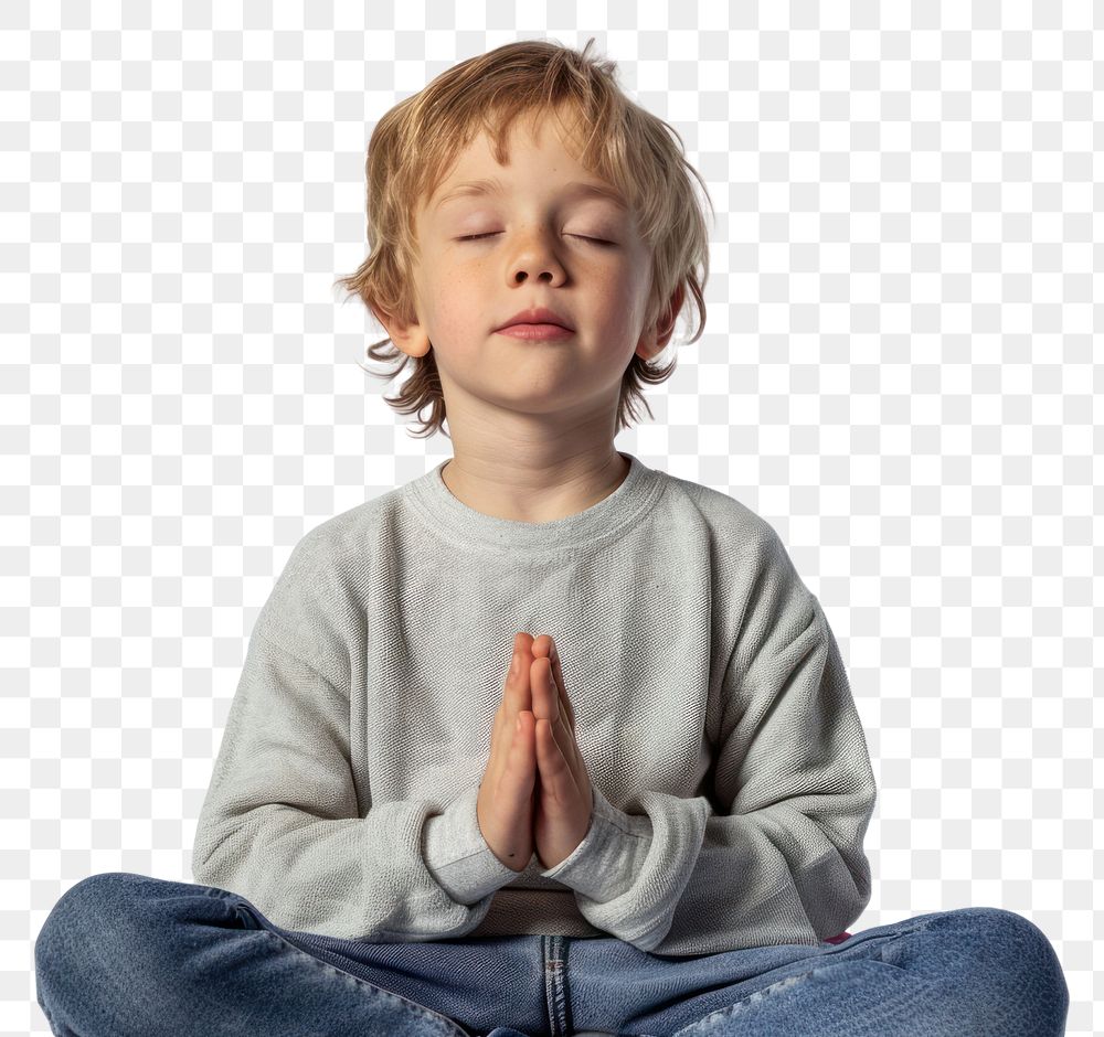 PNG Child meditating peaceful pose | Free PNG - rawpixel