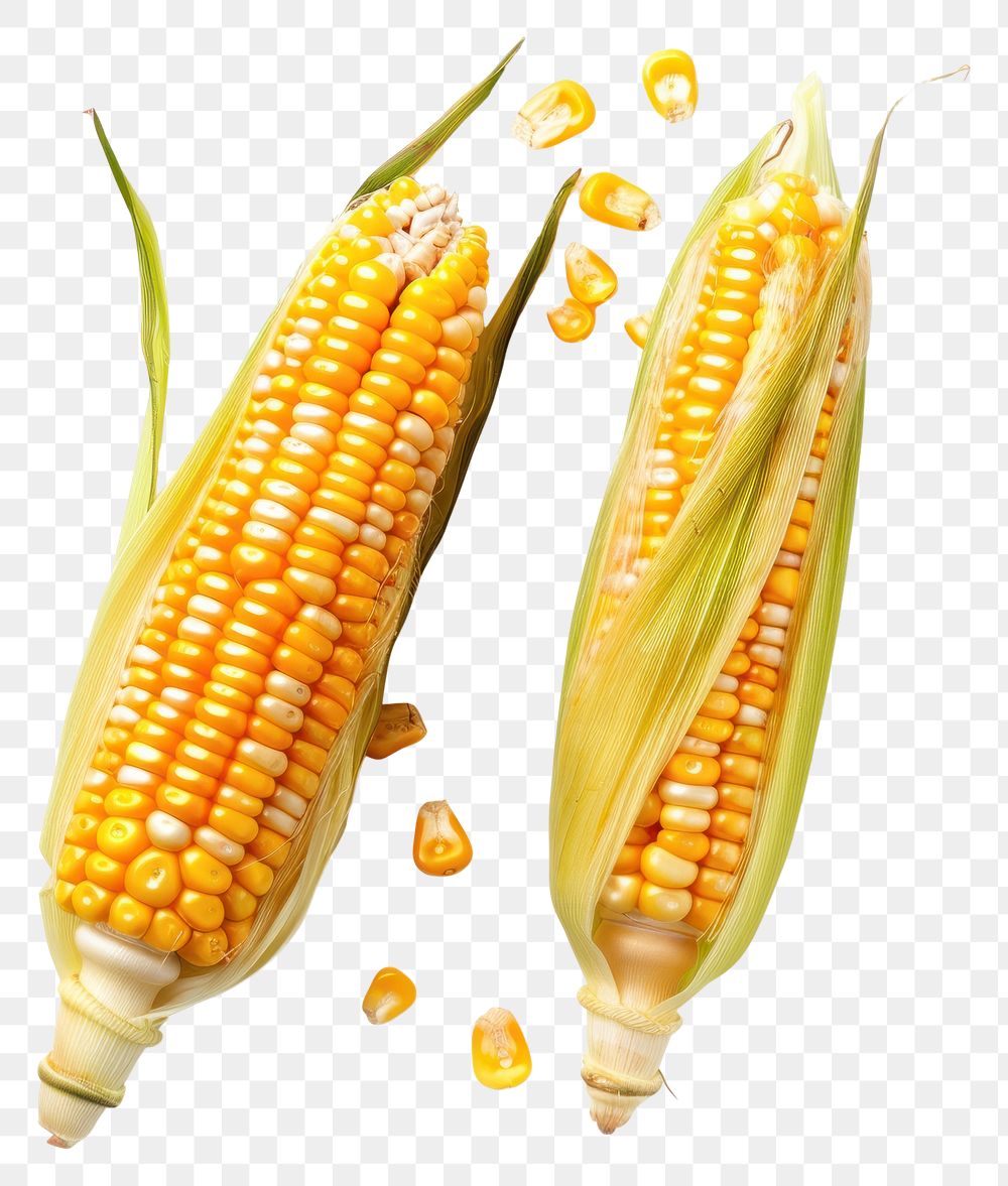 PNG  Fresh corn cobs with kernels