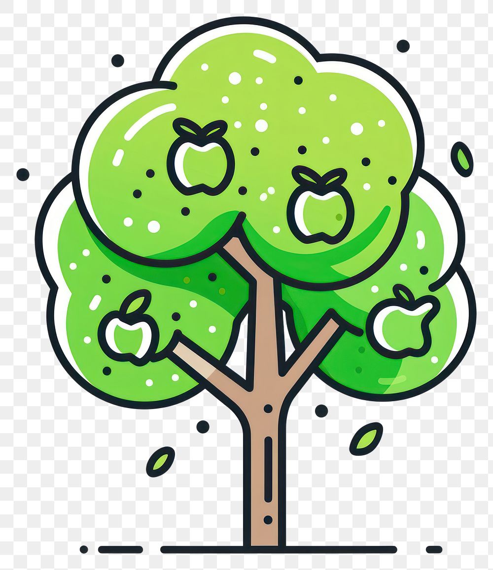 PNG  Vibrant apple tree illustration