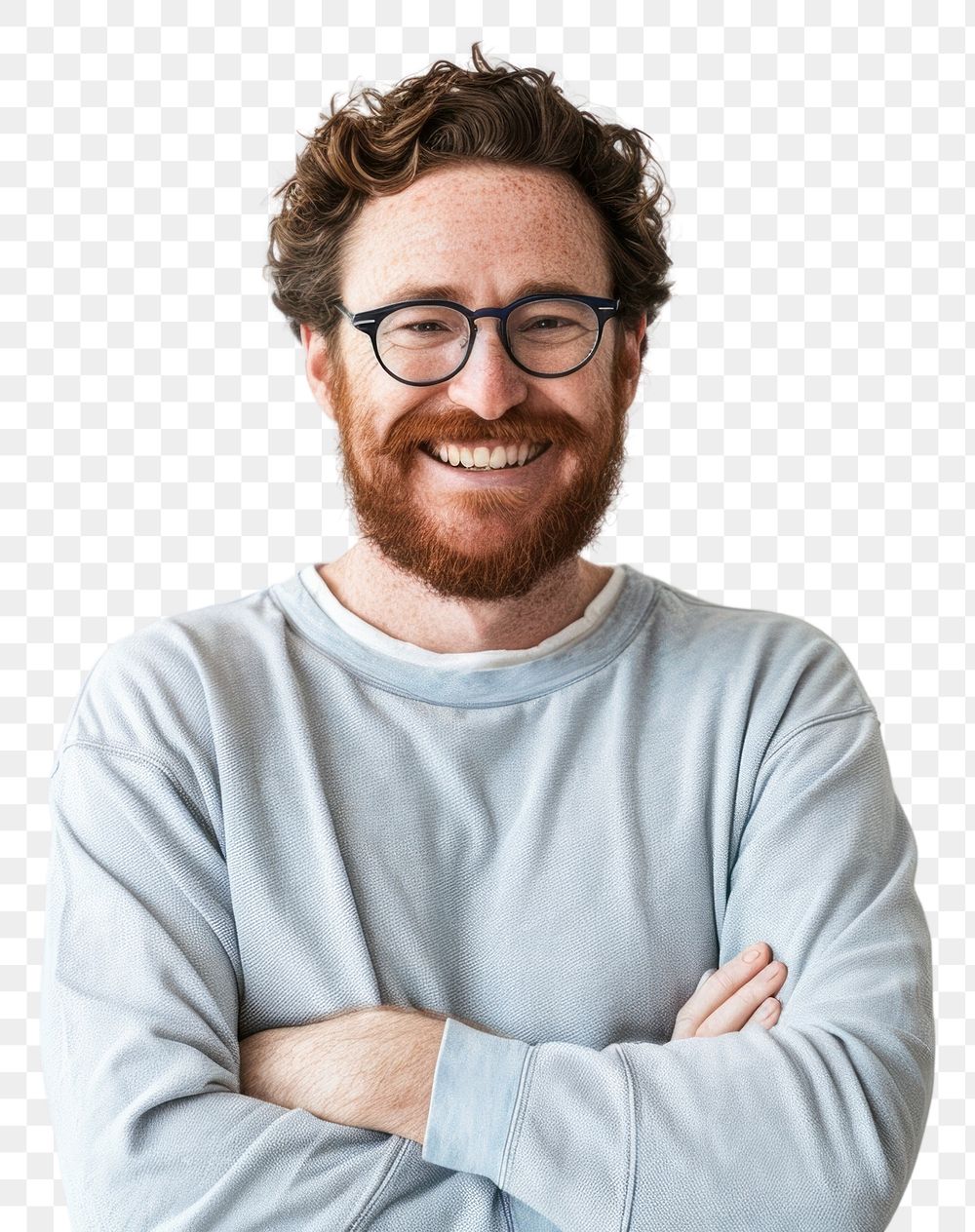 PNG Smiling man with glasses