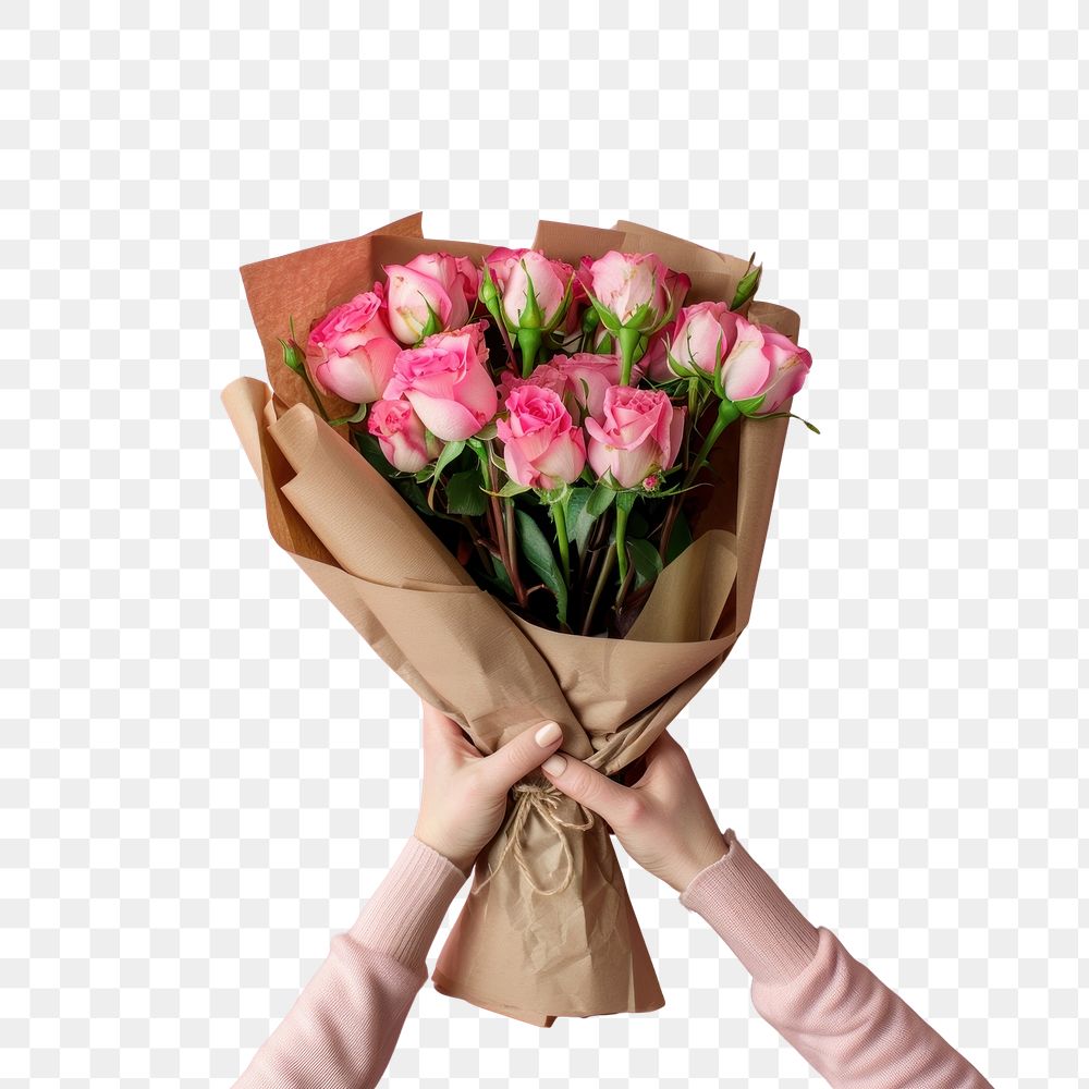 PNG Elegant pink rose bouquet