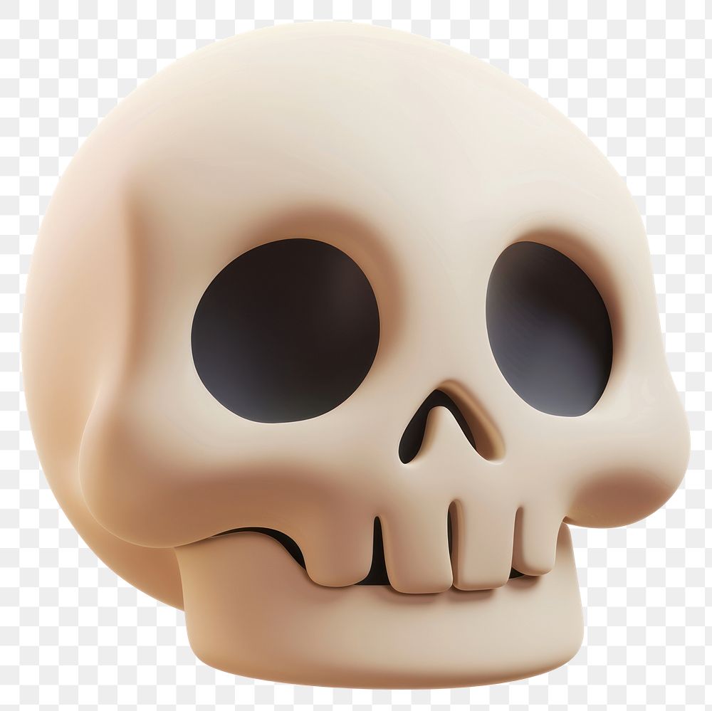 PNG 3D skull illustration cartoon style