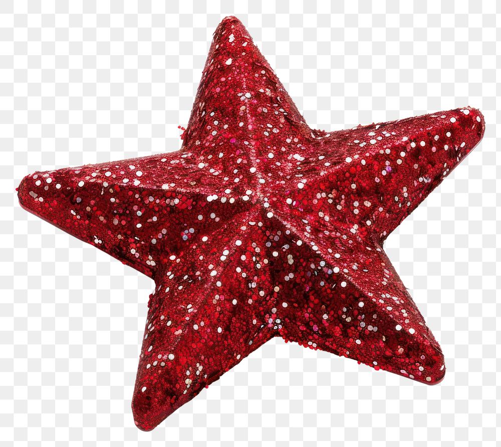 PNG  Sparkling red glitter star