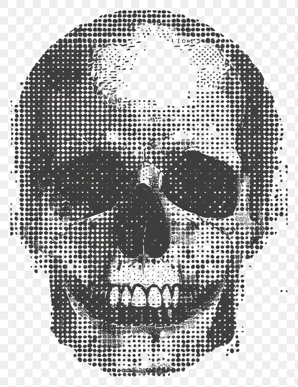 PNG  Pixelated skull art illustration