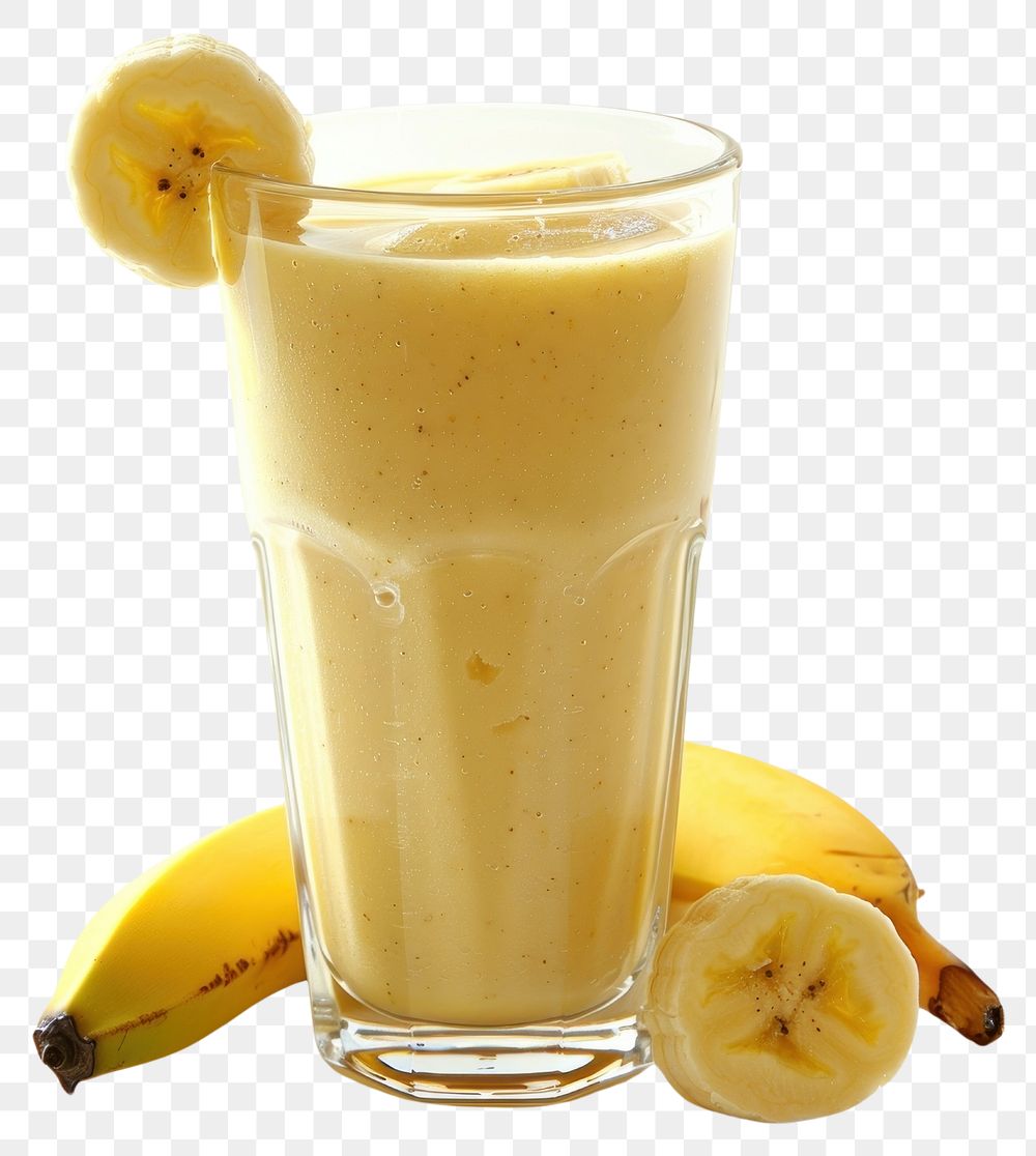 PNG Refreshing banana smoothie in glass