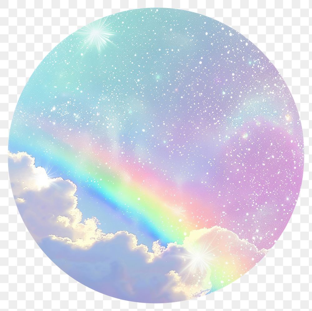 PNG Dreamy celestial rainbow sky