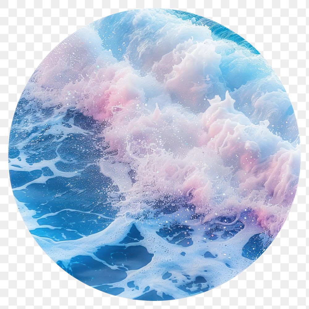 PNG Vibrant pastel ocean waves