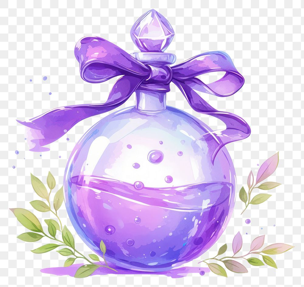 PNG Purple coquette potion bottle art cosmetics graphics.