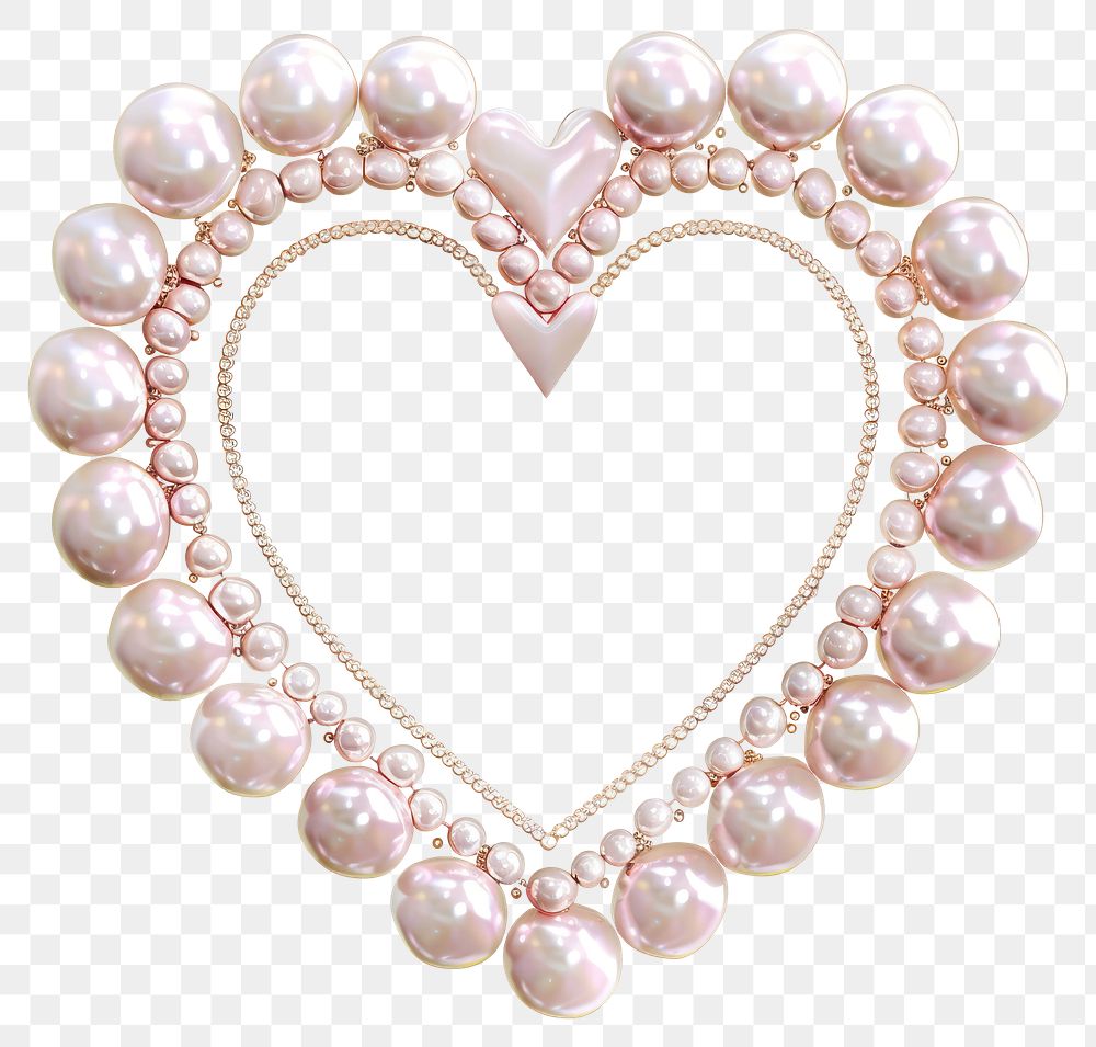 PNG  Elegant pearl heart frame