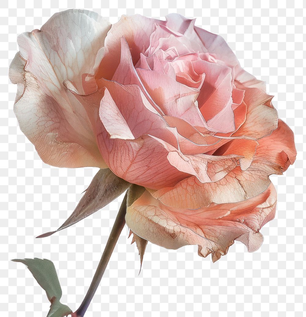 PNG  Delicate pink rose blossom