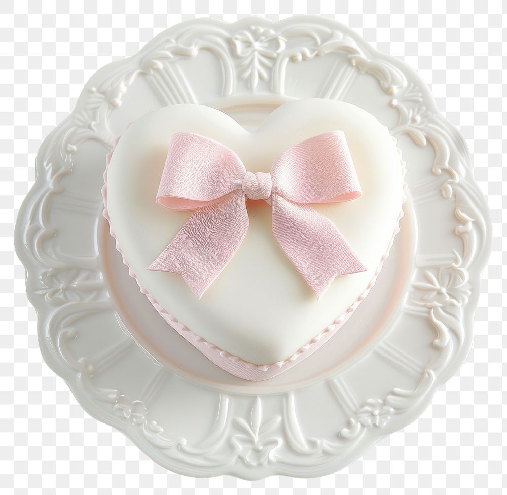 PNG  Elegant heart-shaped cake