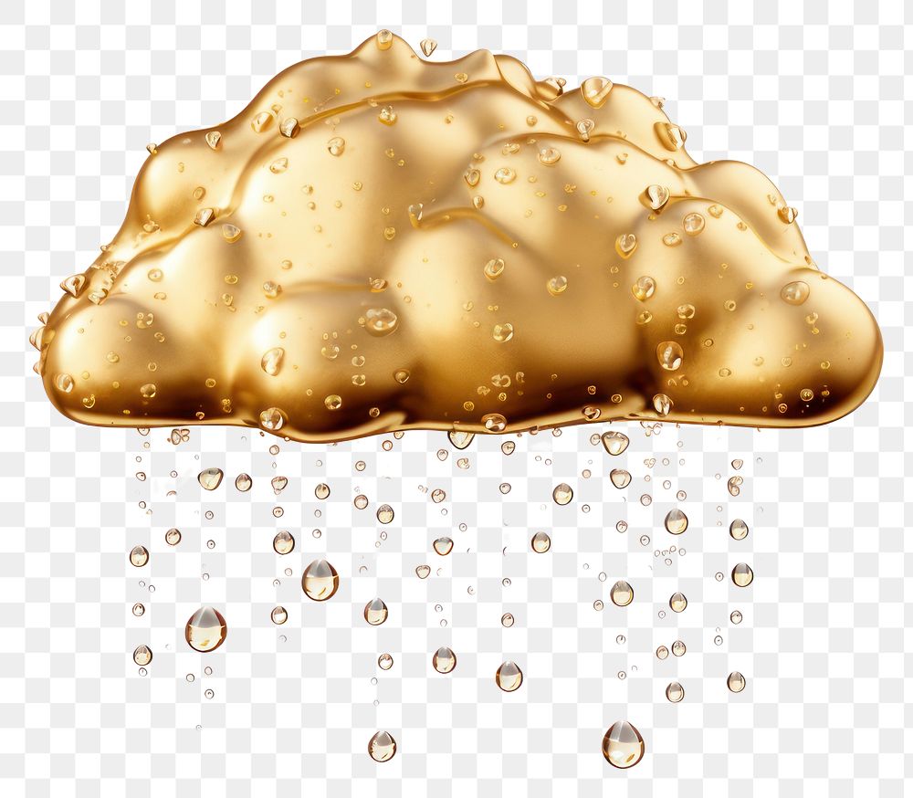 Golden cloud raining droplets