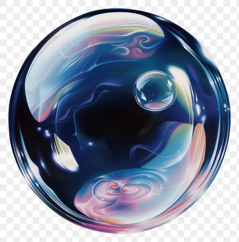 PNG Colorful abstract soap bubble illustration