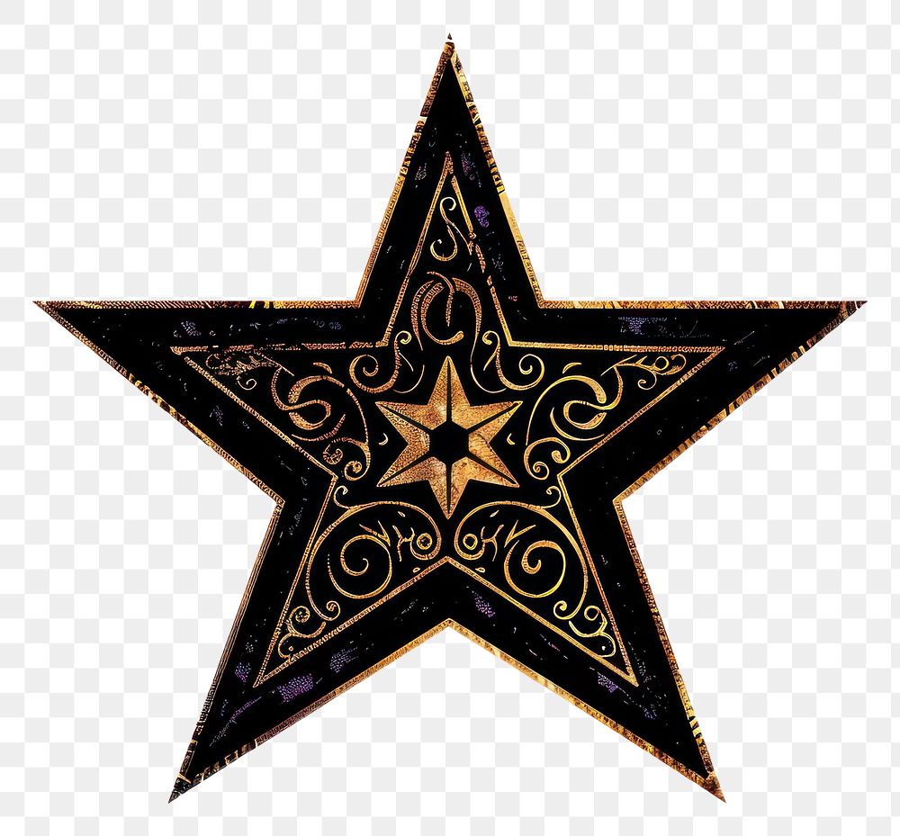 PNG Elegant ornate golden star illustration