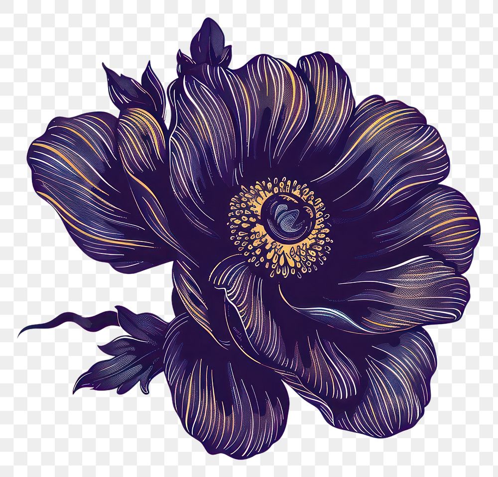 PNG Elegant purple floral illustration