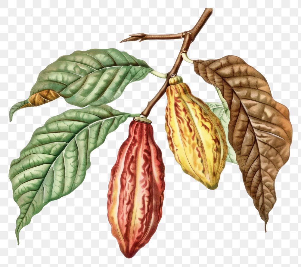 PNG Cocoa pods botanical illustration