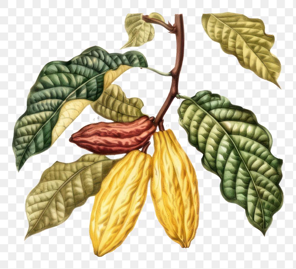 PNG Botanical cocoa plant illustration