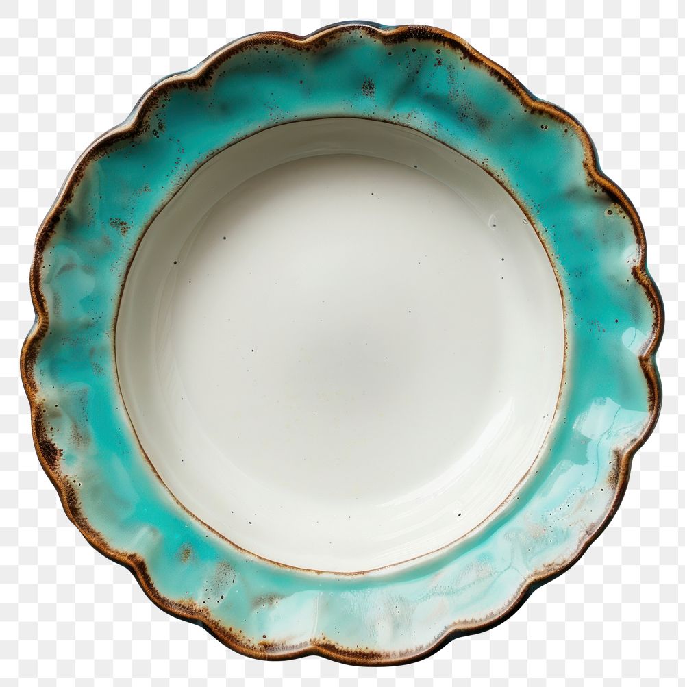 PNG Handcrafted ceramic scalloped bowl