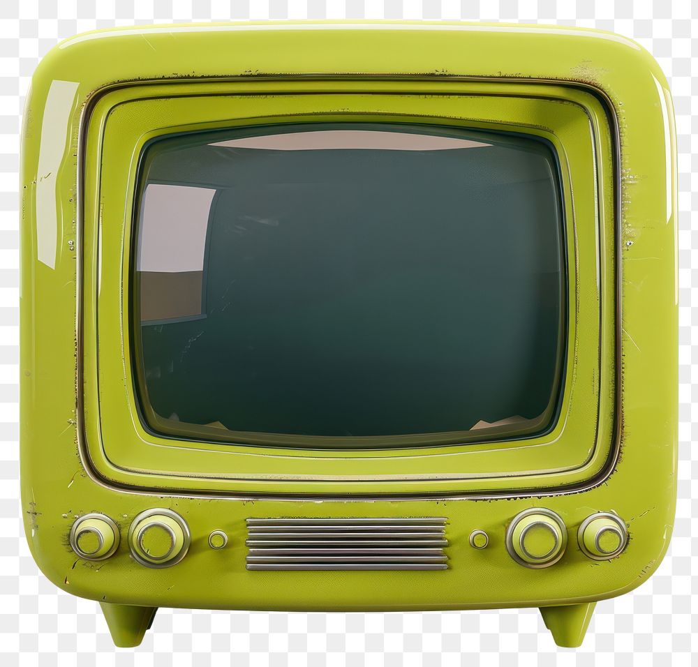 PNG Vintage green retro television set