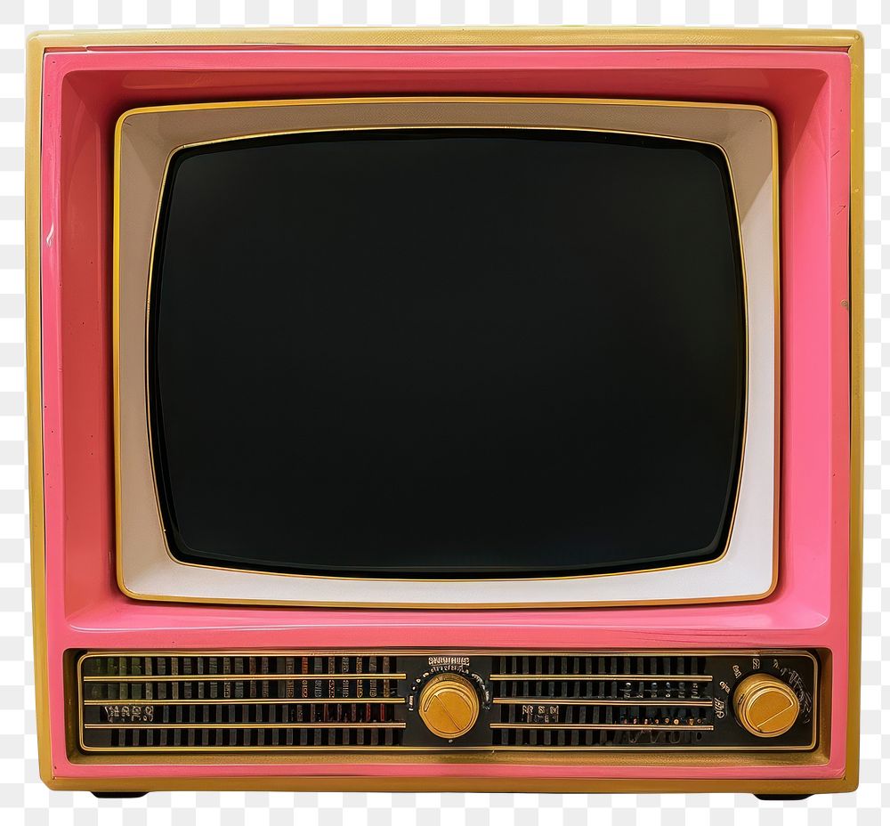 PNG Vintage pink retro television set