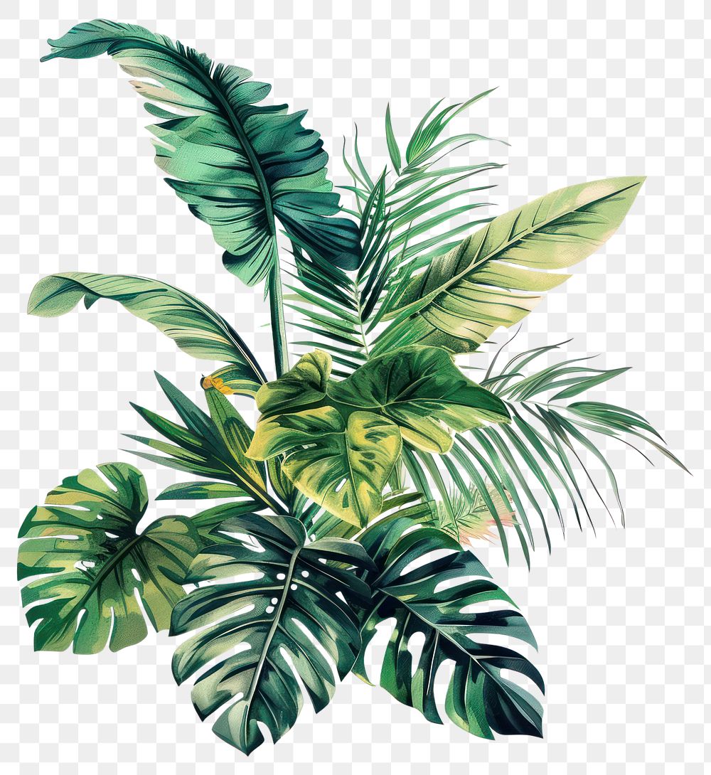 PNG Tropical foliage botanical illustration | Premium PNG - rawpixel