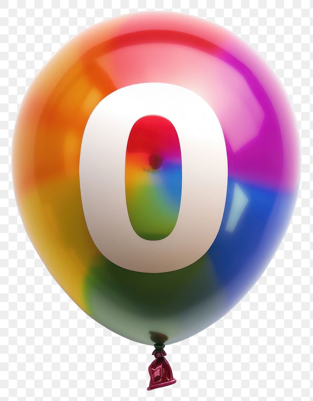 PNG  Colorful balloon with number zero