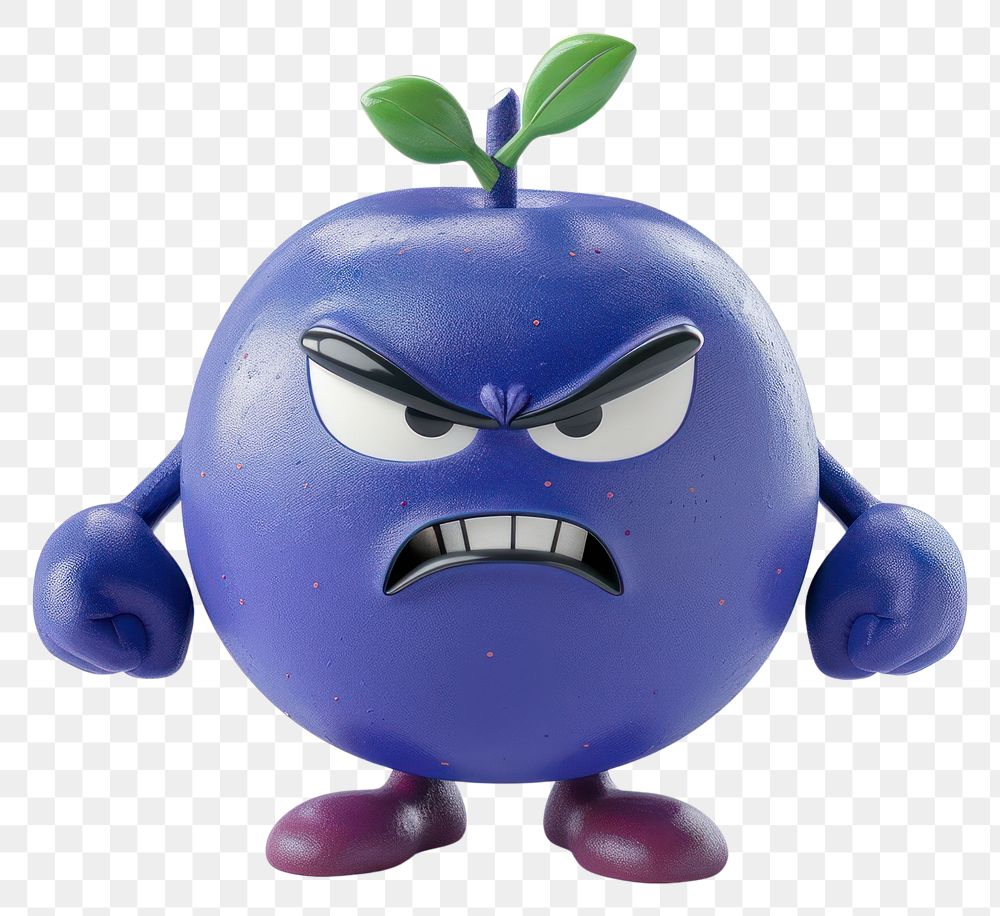 Angry animated blueberry character | Free PNG - rawpixel