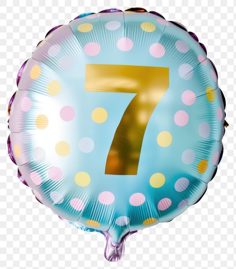 PNG  Colorful polka dot number balloon