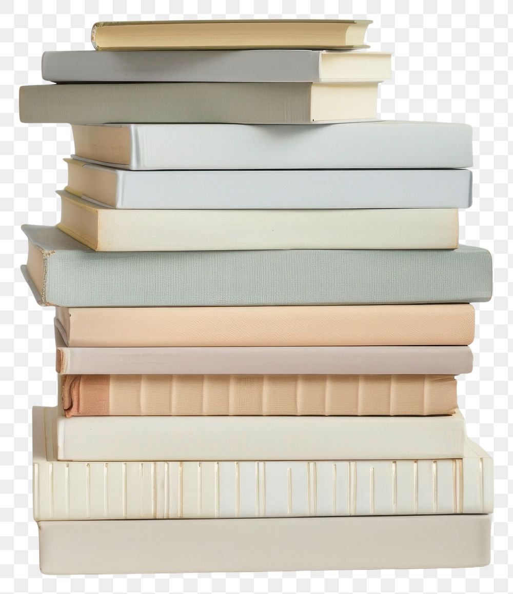 PNG Stacked pastel-colored hardcover books