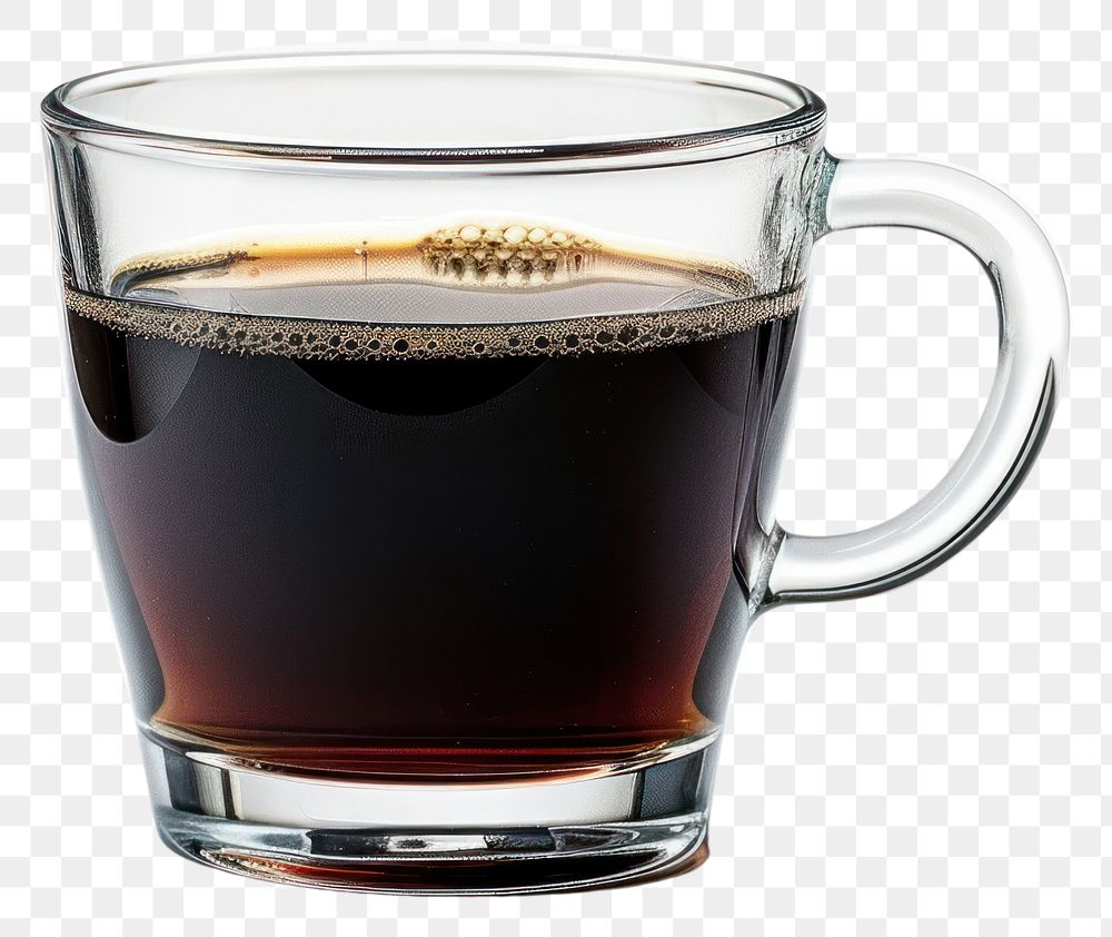 PNG Clear glass cup of coffee