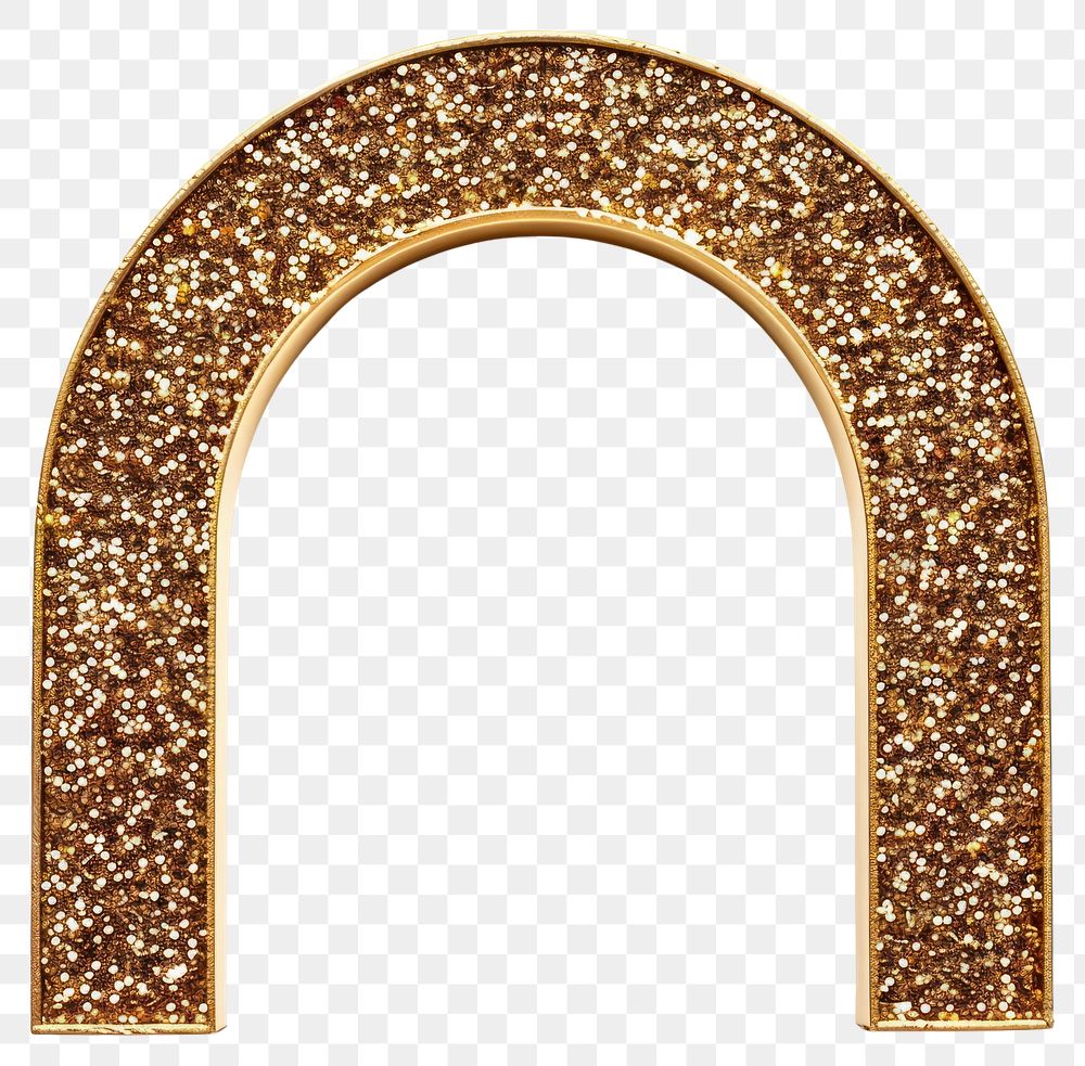 PNG Golden glitter arch decor