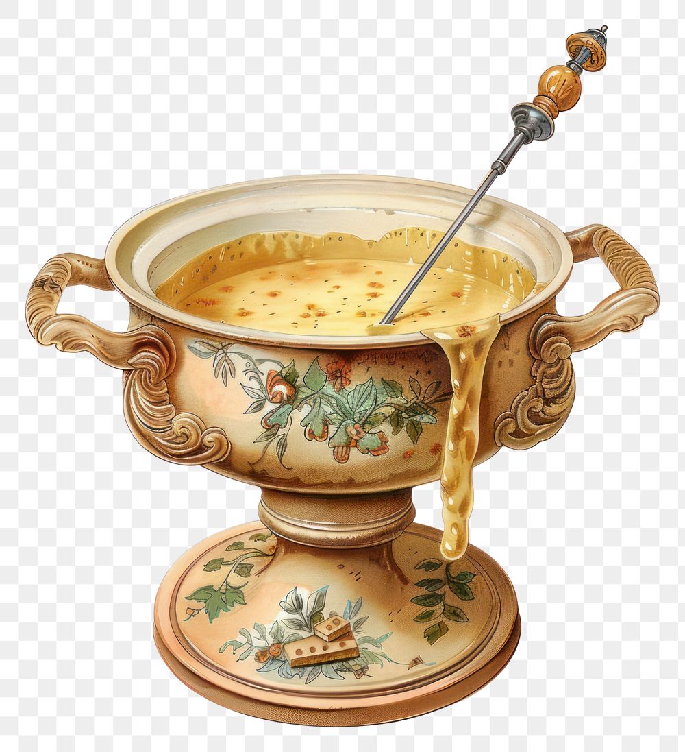 PNG Elegant cheese fondue illustration