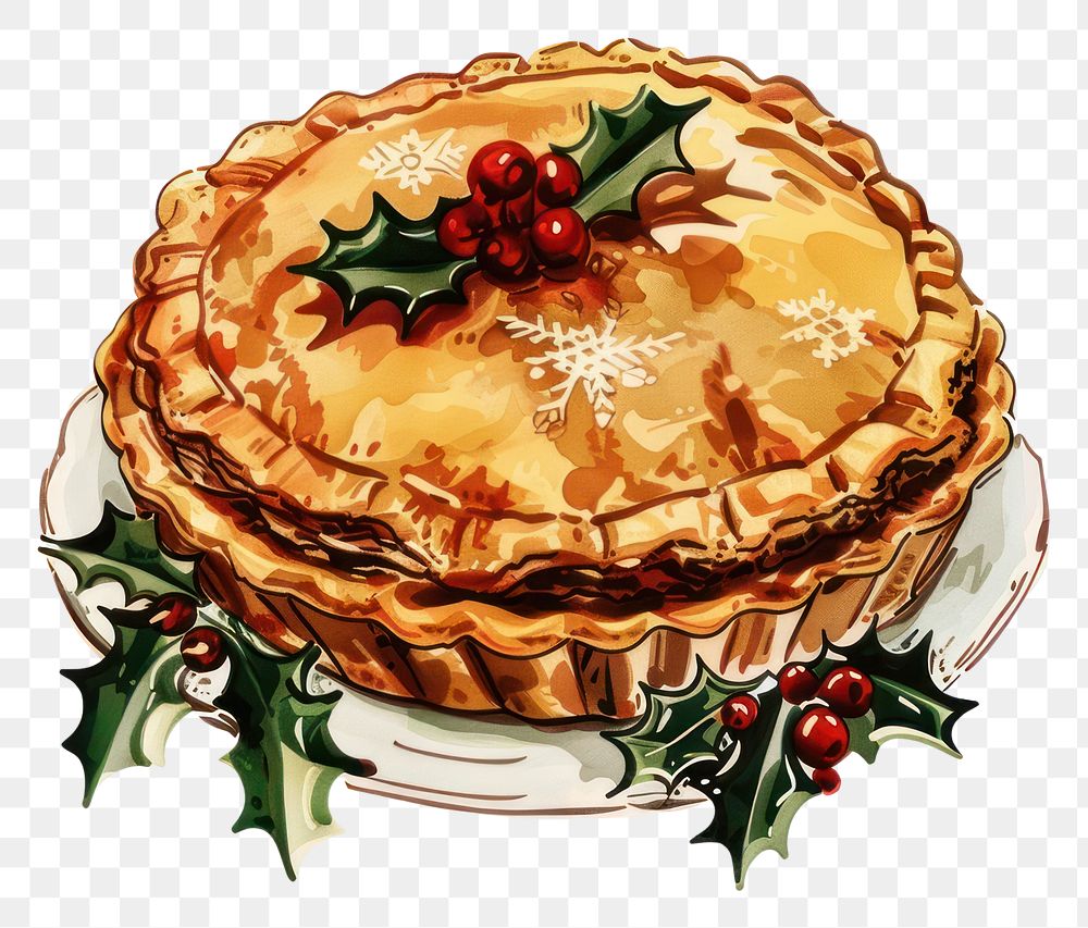 PNG Festive holiday pie illustration