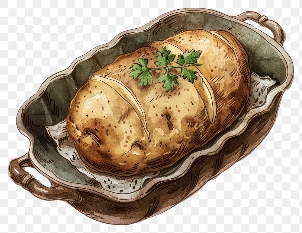 PNG Delicious baked potato illustration