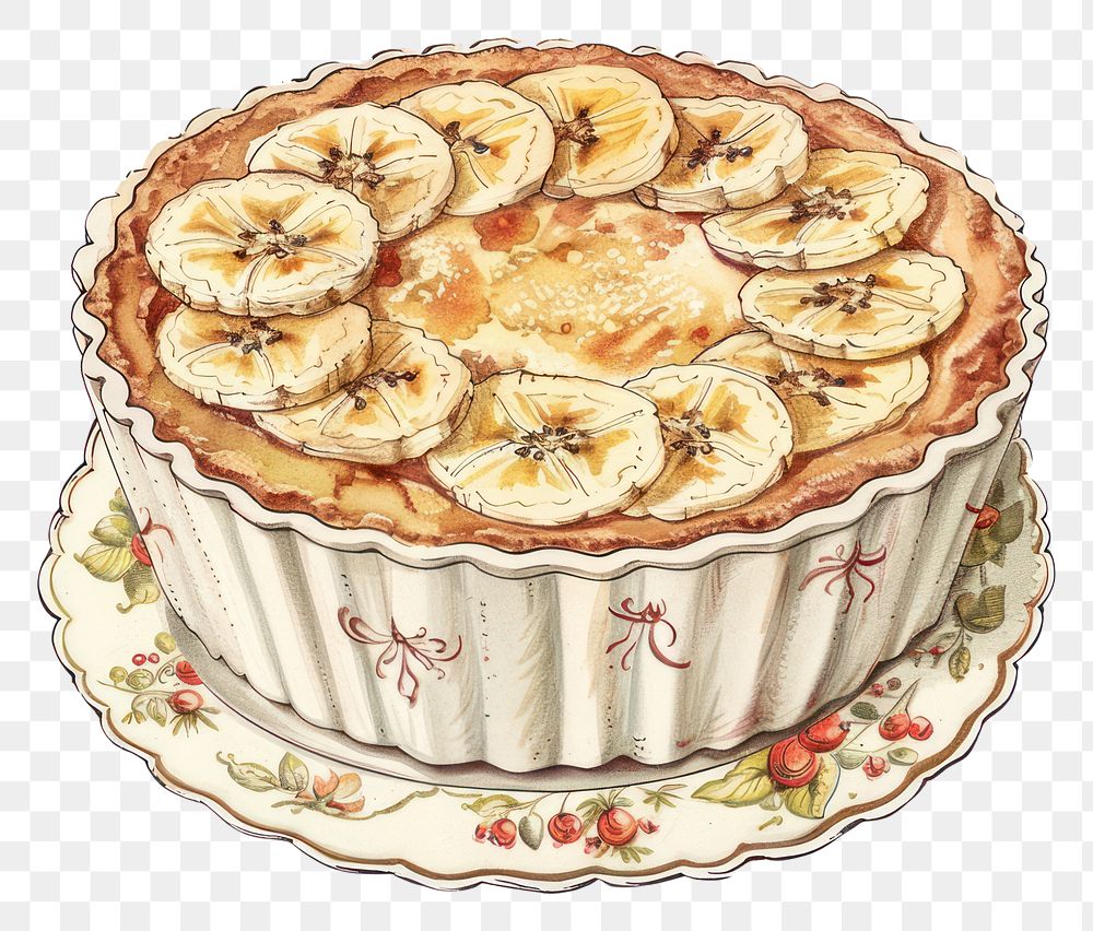 PNG Delicious banana cream pie illustration