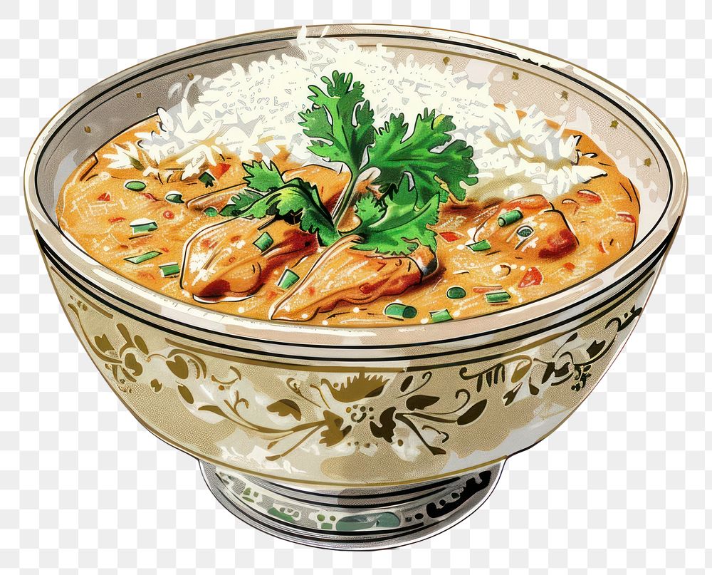 PNG Delicious curry bowl illustration