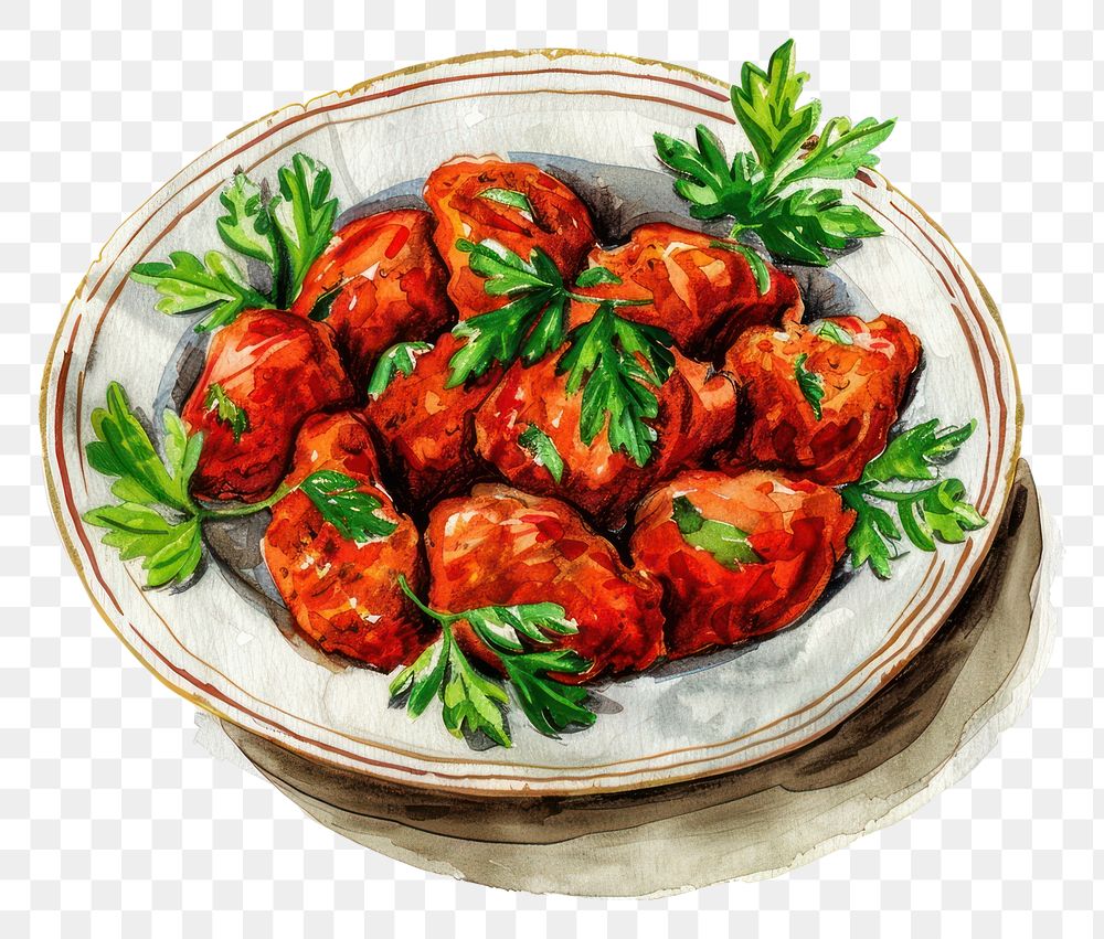 PNG Delicious meatballs with fresh herbs