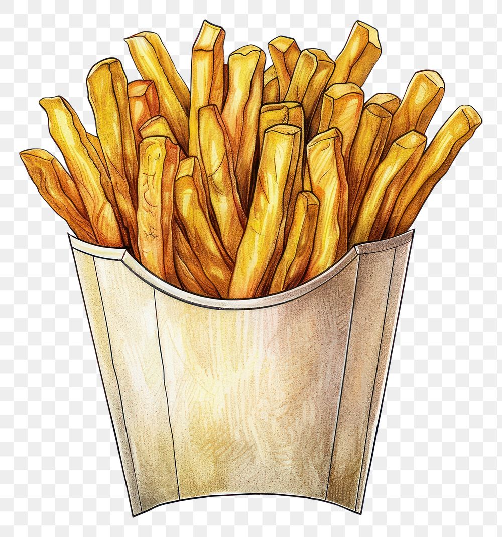 PNG Crispy fries in paper container