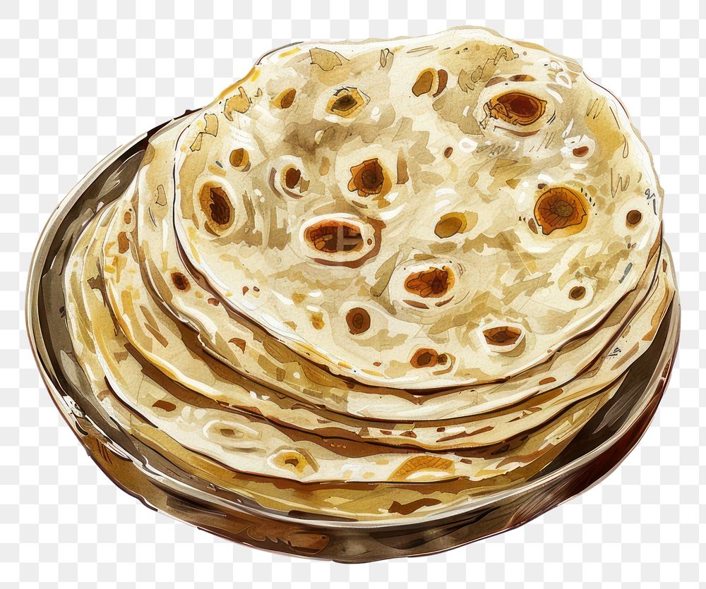 PNG Traditional flatbread stack illustration