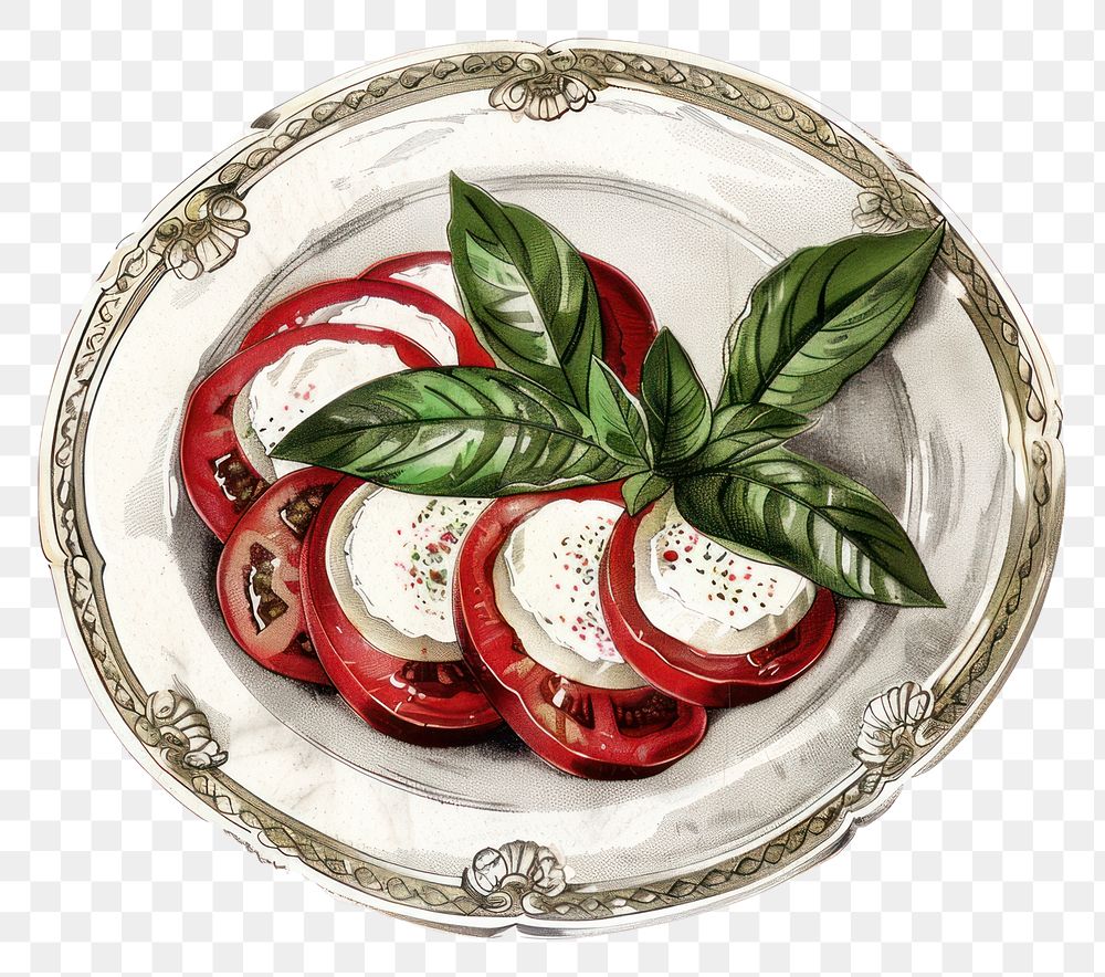 PNG Fresh Caprese salad on plate