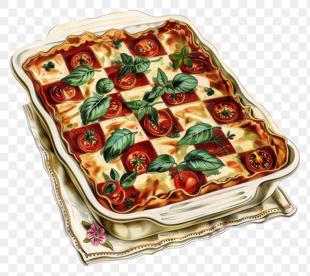 PNG Delicious vegetarian lasagna illustration