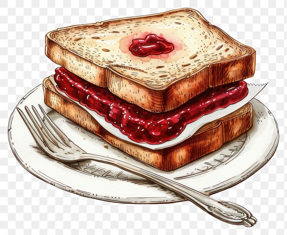 PNG Delicious jam sandwich illustration