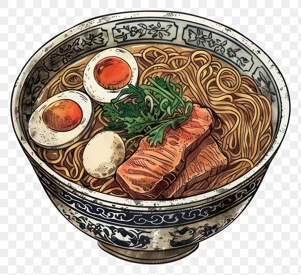 PNG Delicious ramen bowl illustration