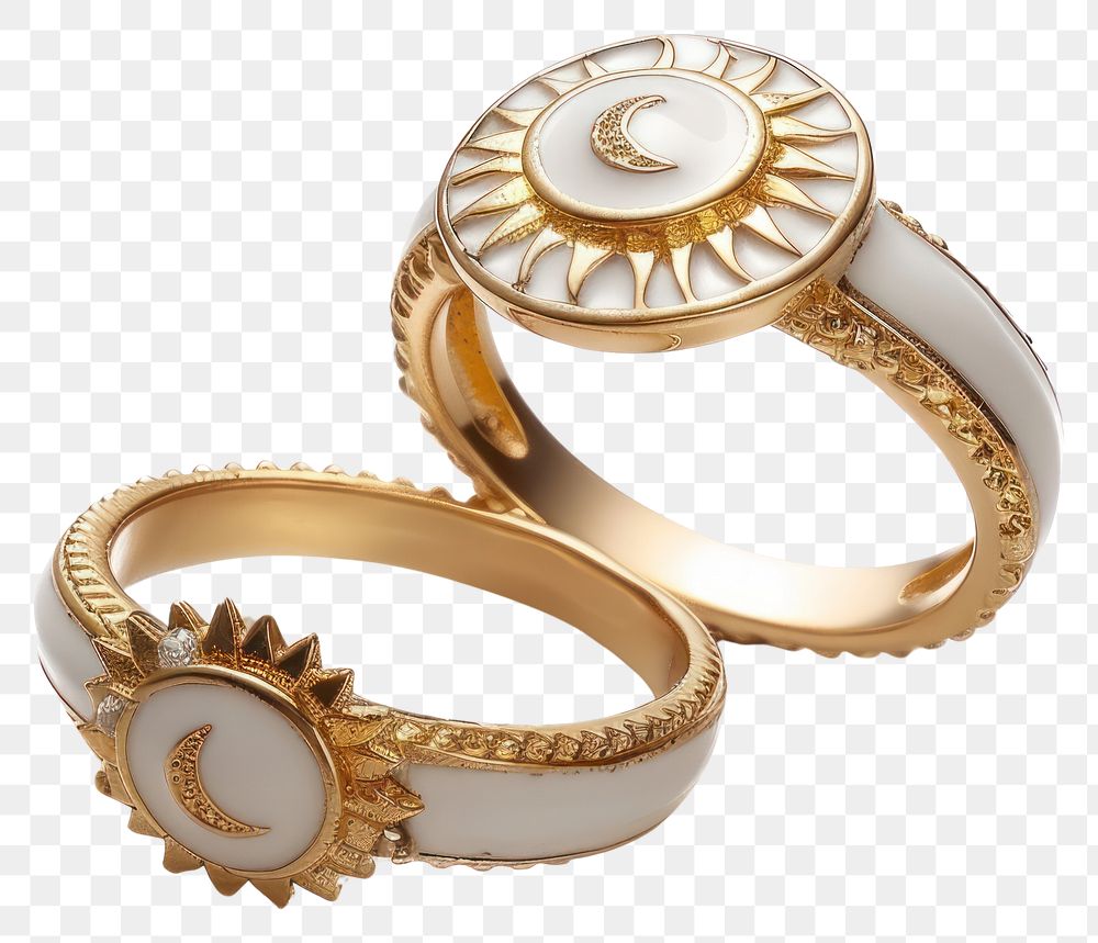 PNG Elegant gold and white rings