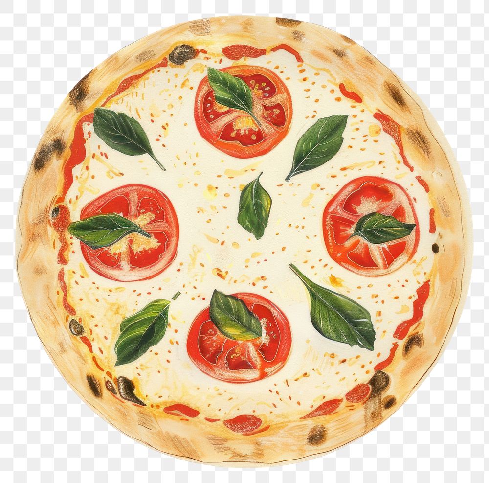 PNG Delicious margherita pizza illustration