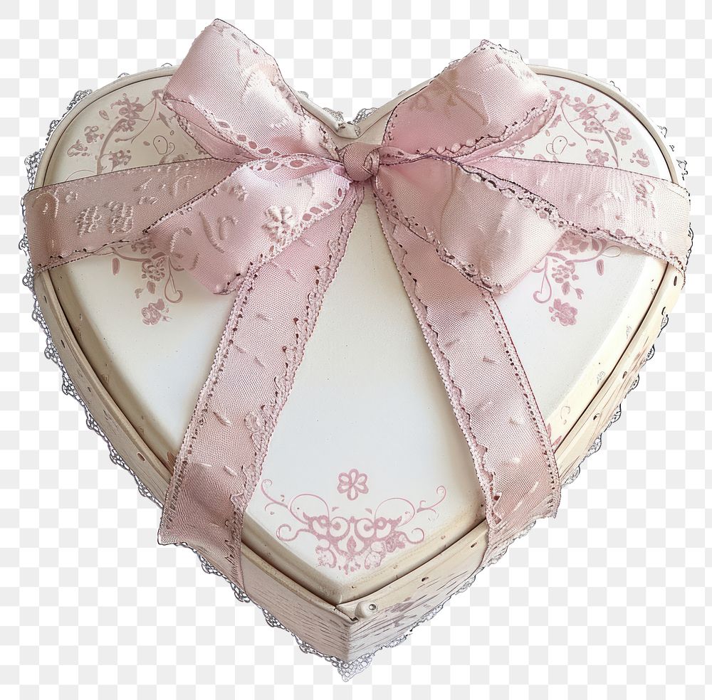 PNG  Elegant heart-shaped gift box